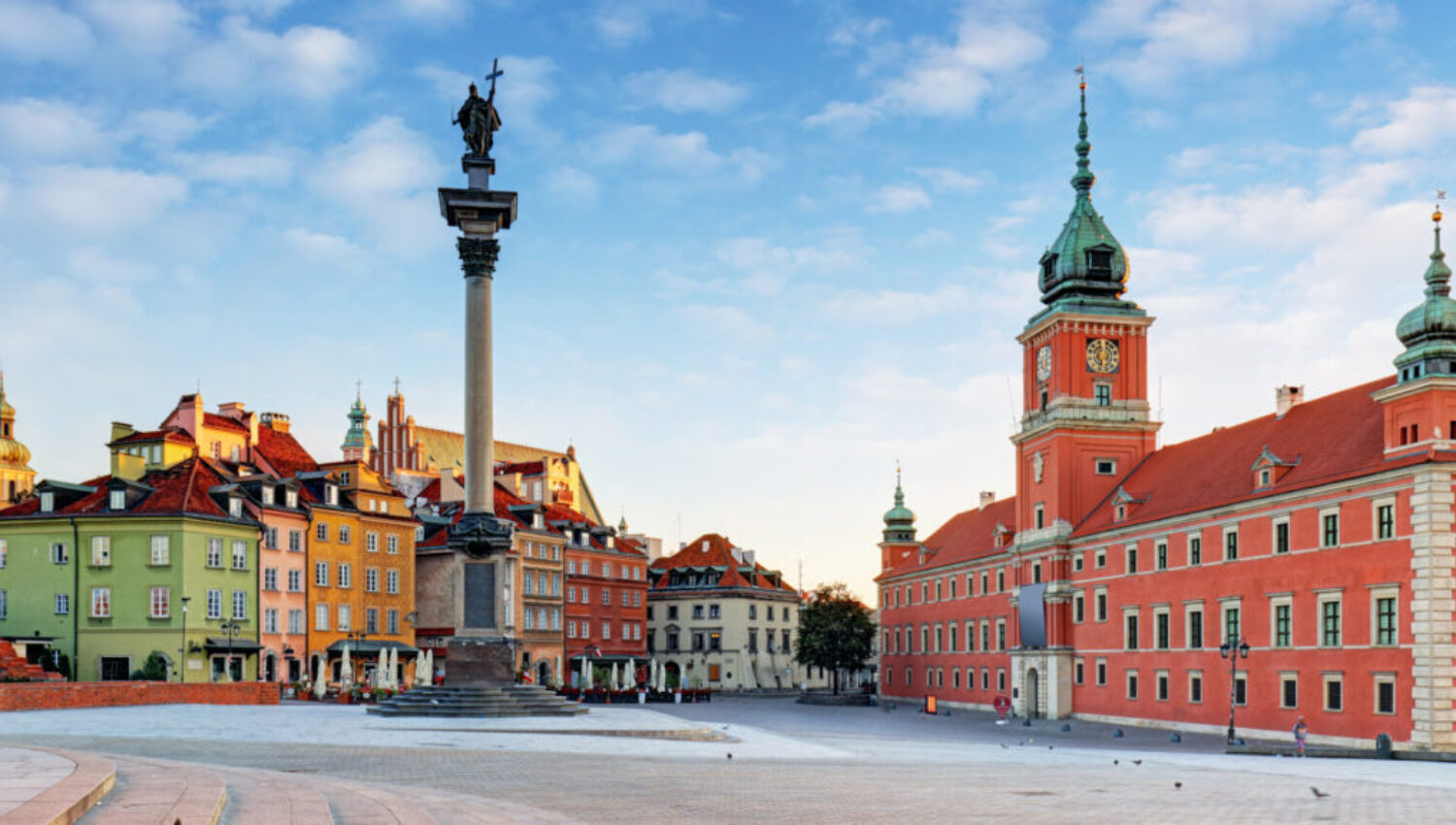 Panorama of Warsaw old town, Poland