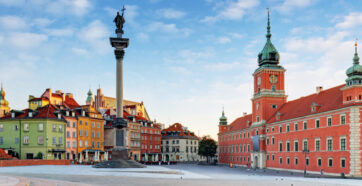 Panorama of Warsaw old town, Poland